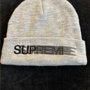 Supreme Light Gray Knit Hat